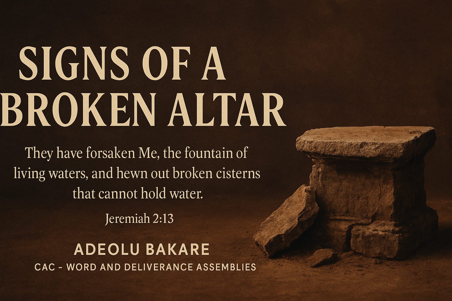 Read more about the article Signs of a Broken Altar